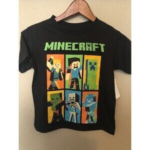 Minecraft Black Boys Tshirt Size XS